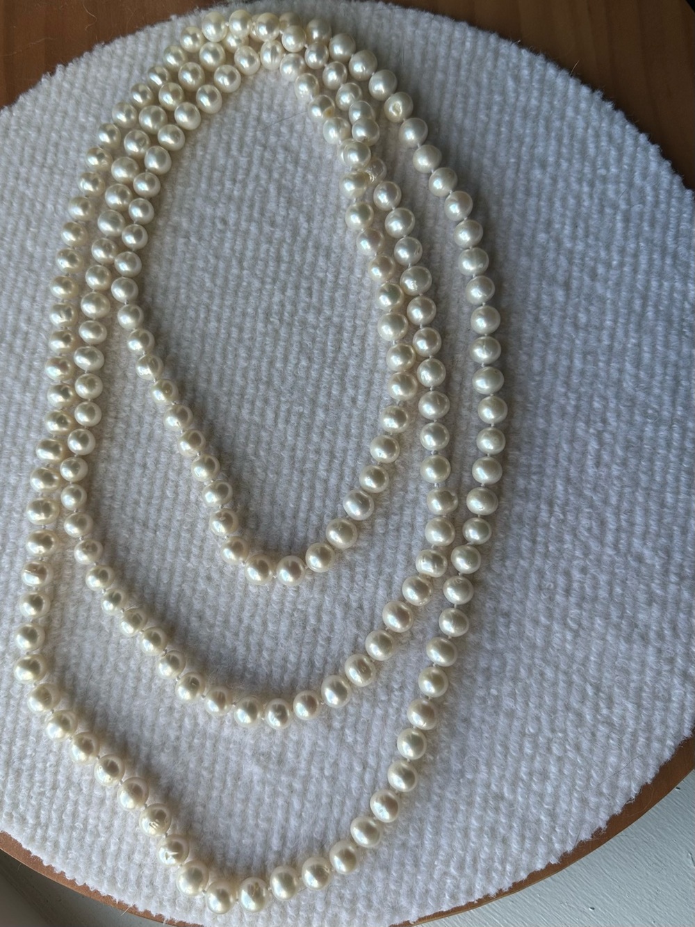 Long genuine freshwater pearls necklace 160cm 64in